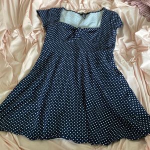 Super cute dark blue polkadot dress size medium
